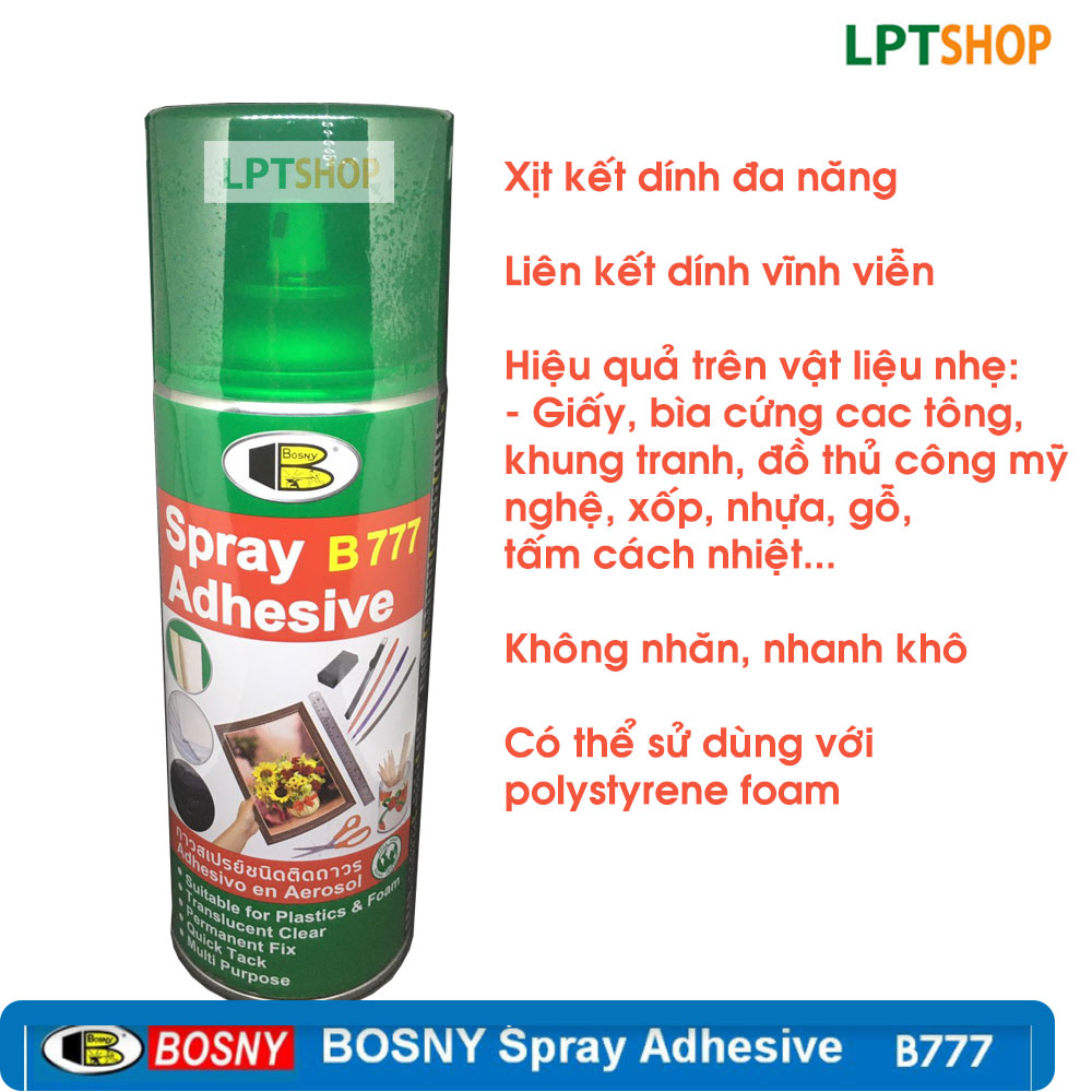 Keo xịt - Spray Adhensive- Bosny B777- 400cc