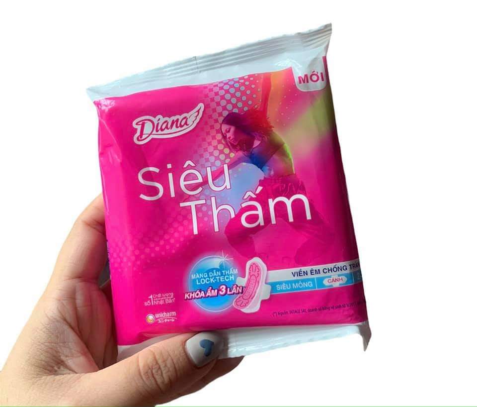[HCM]Combo 2 gói Băng vệ sinh DIANA siêu thấm có cánh (2 miếng/gói dài 23cm)