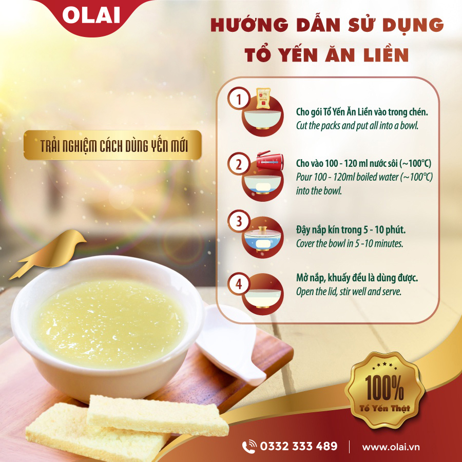 Tổ yến ăn liền hạt sen táo đỏ