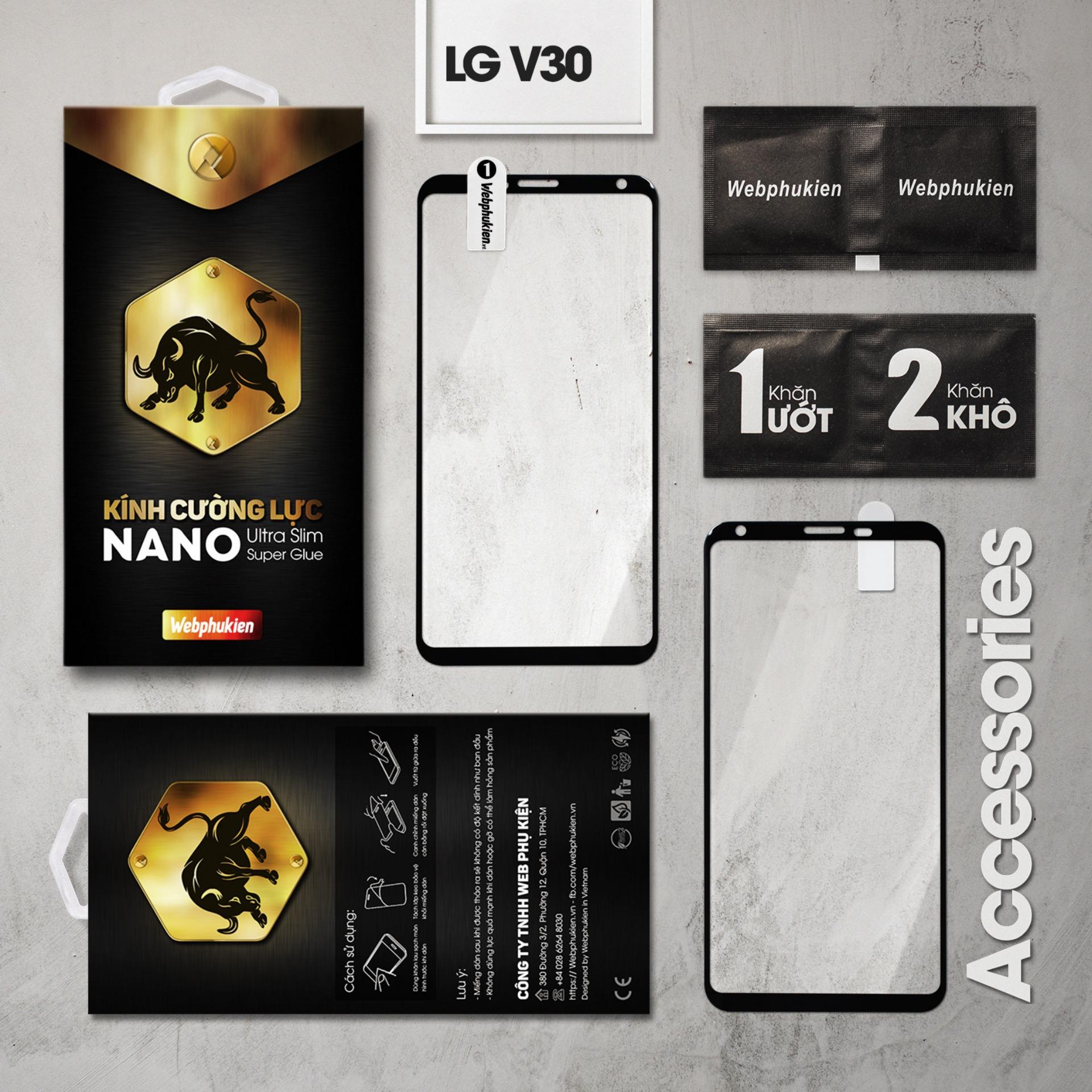 Kính cường lực cho LG V30 Full LCD hiệu Webphukien (Đen)
