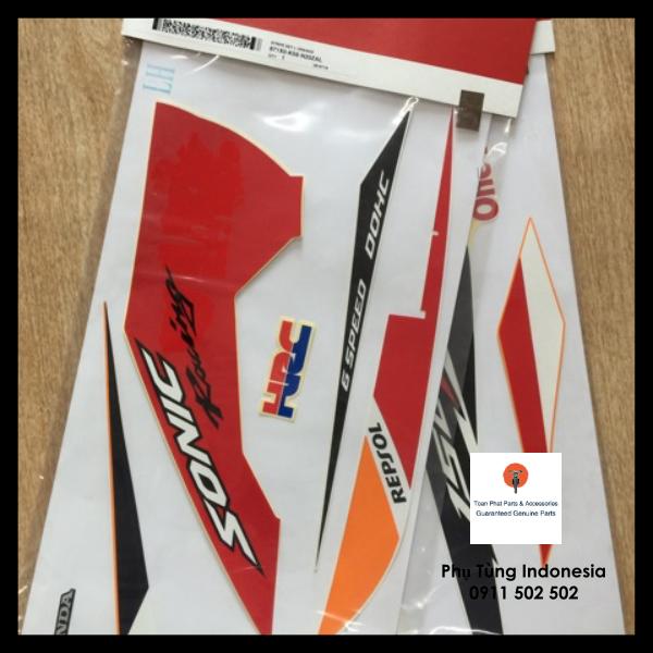 Tem Sonic 150R bản Repsol, sản xuất tại Honda Indonesia, full bộ tem zin chất lượng cao