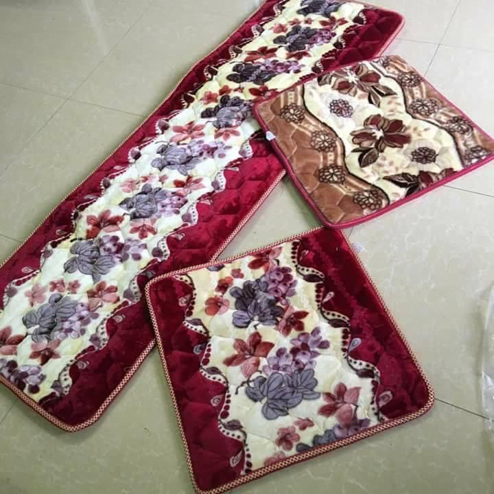Bộ thảm ghế nhung trần hoa cao cấp