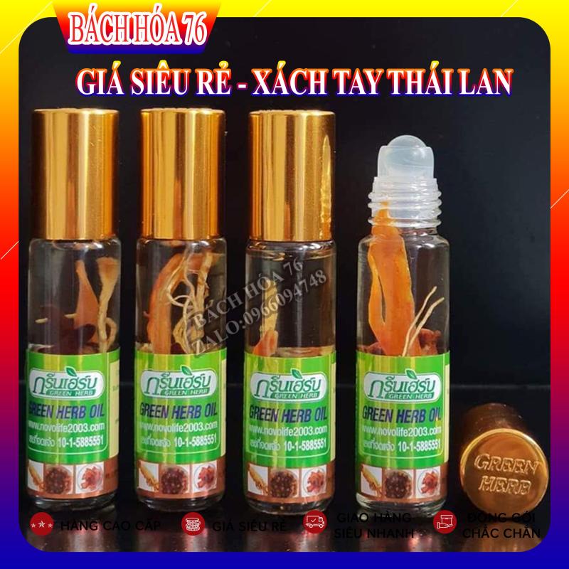 Lố 12 Dầu Nhân Sâm Ginseng Green Herb Oil Thái Lan - 8ml x12 chai