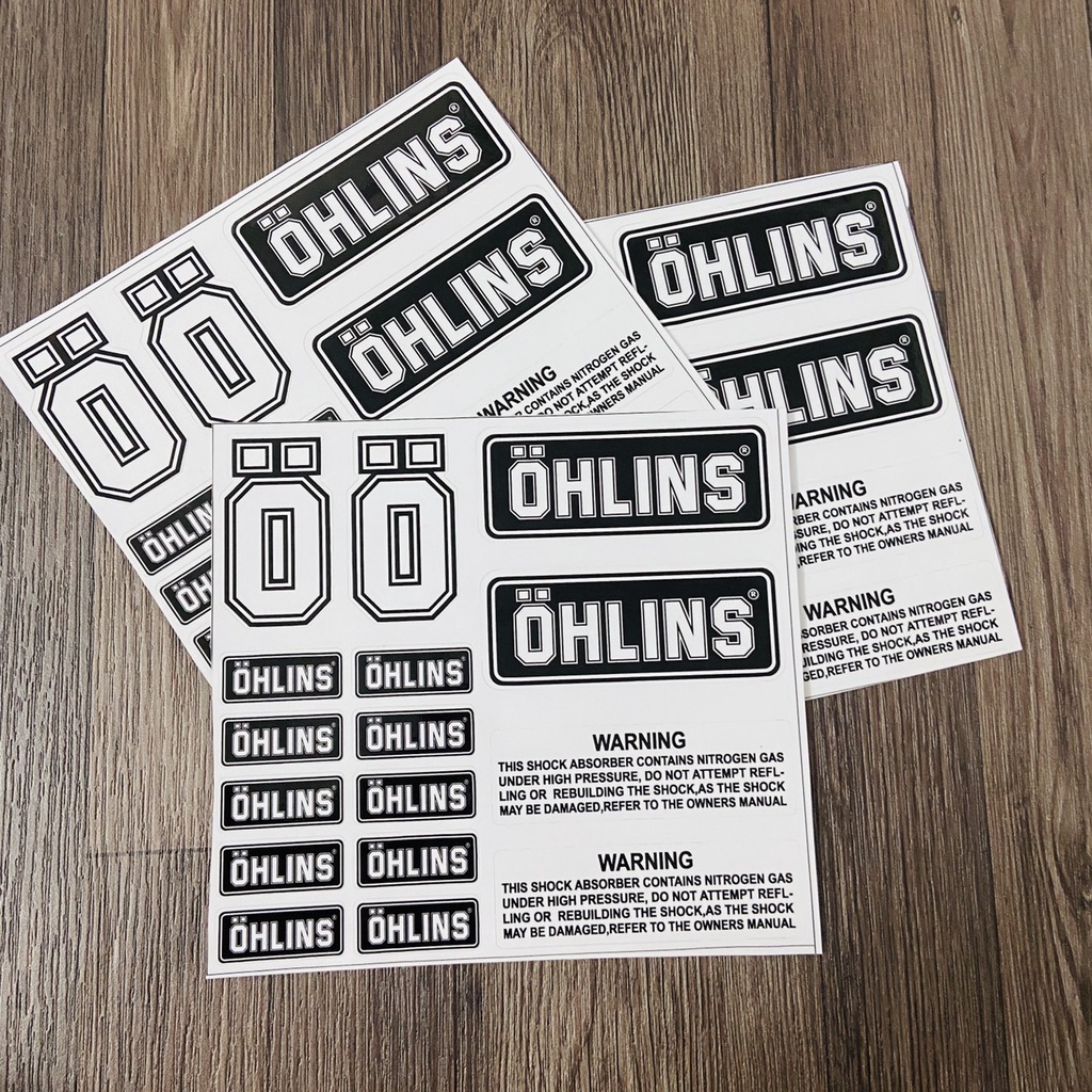 Tem Logo Trang Trí Ohlins Đủ Màu
