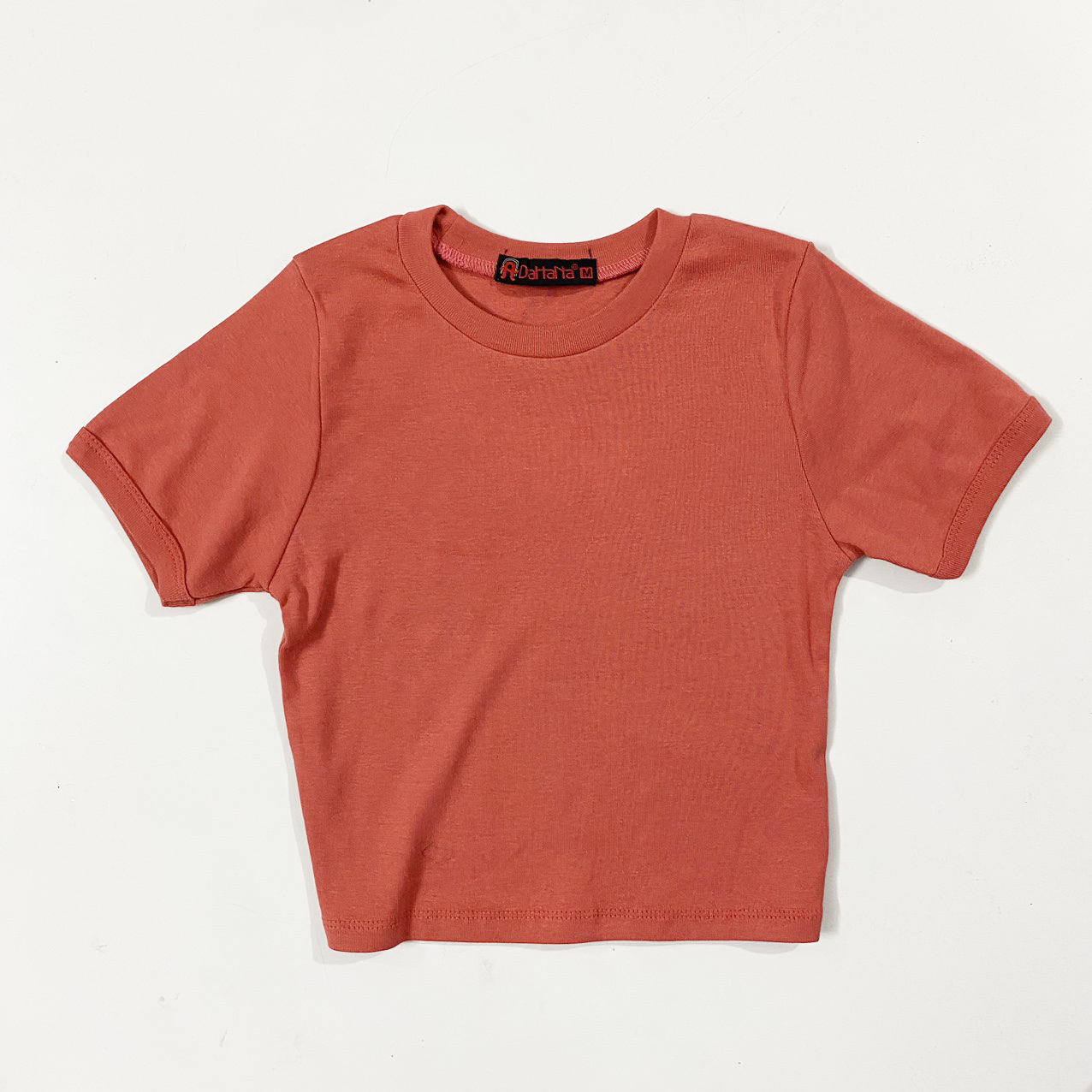 Áo croptop thun cao cấp - áo kiểu nữ cổ tròn tay ngắn trơn basic