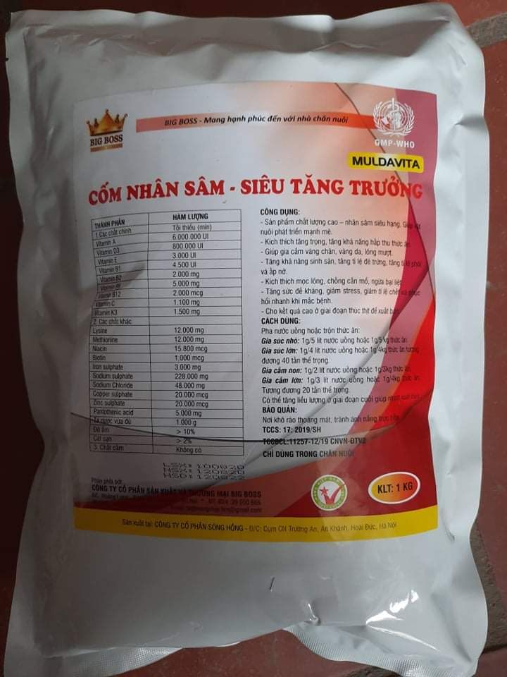 CỐM NHÂN SÂM SIÊU TĂNG TRƯỞNG CHO GÀ VỊT HEO DÊ