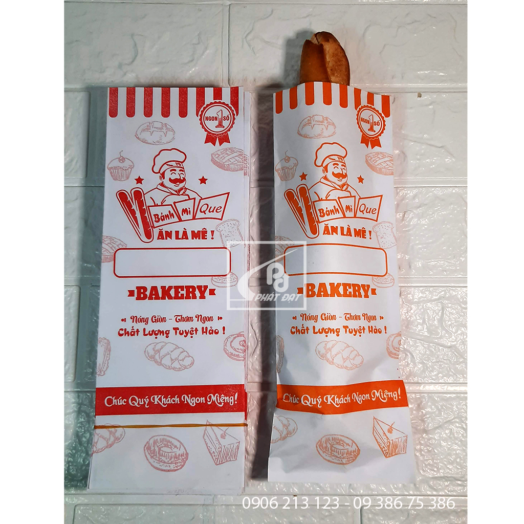 Túi giấy bánh mì que ( banhmique ) in sẵn 100 cái