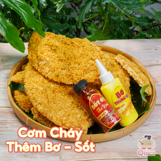 Cơm cháy nồi gang 200gr, cơm cháy siêu chà bông Bếp Của Mẹ ONICI cơm cháy đáy nồi