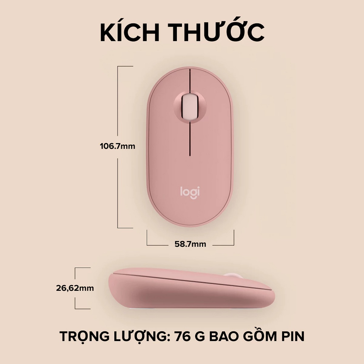 Chuột Bluetooth Logitech Pebble Mouse 2 M350s - Hàng chính hãng