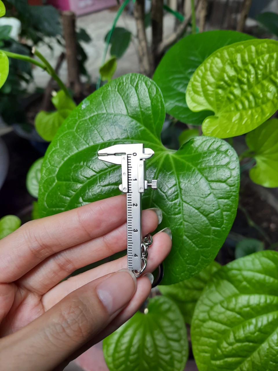 Thước kẹp mini kèm móc khoá chất liệu inox 30mm