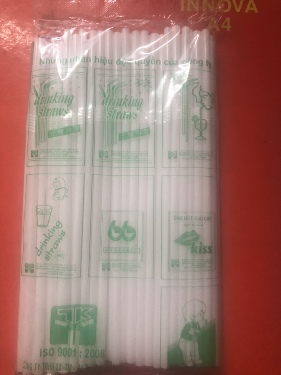 Ống hút gập mầu trắng