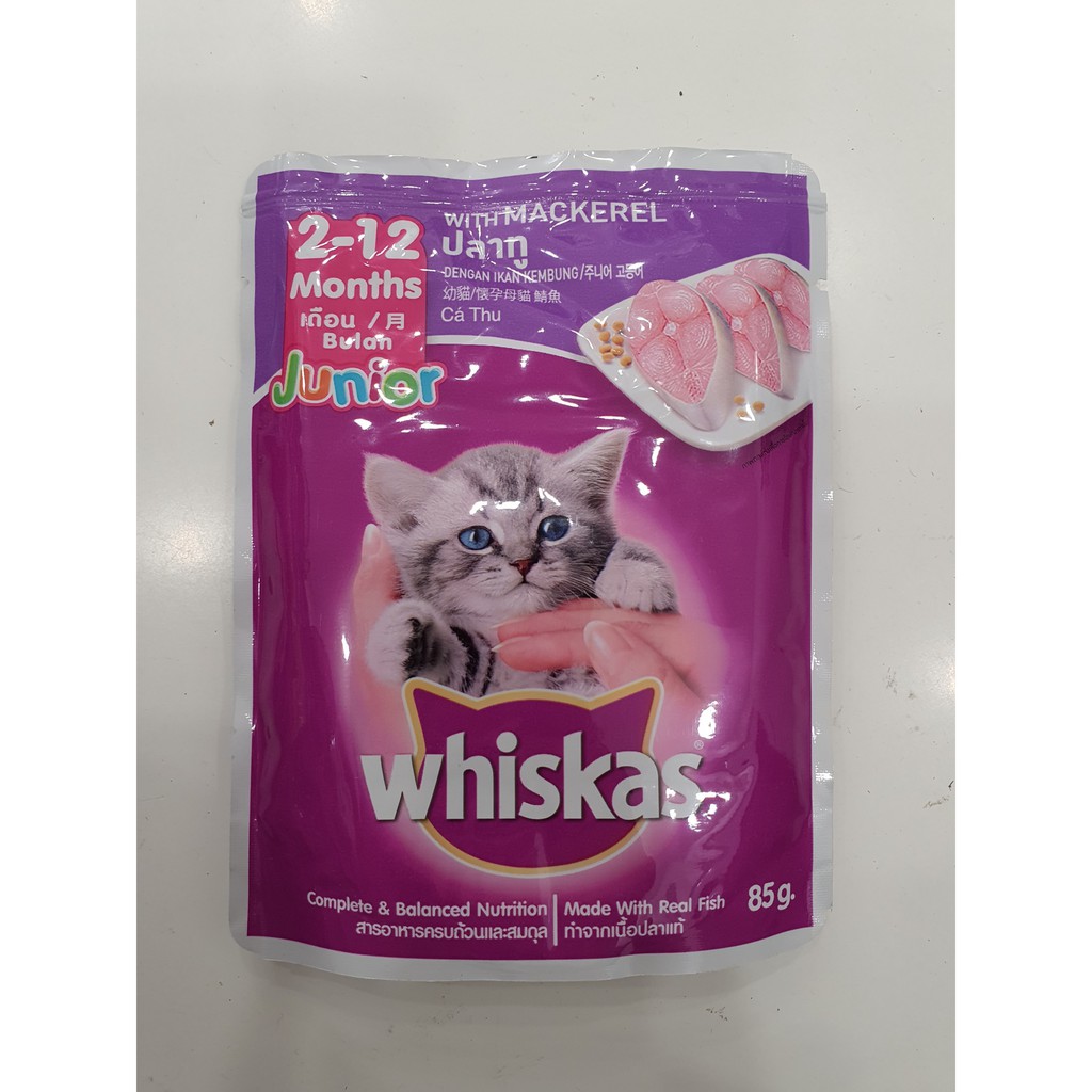 Pate Whiskas Vị Cá Ngừ - Cá Thu 85g Cho Mèo Con