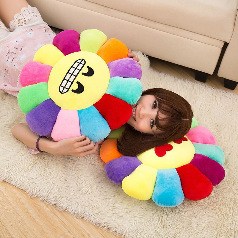 [HCM]Gối vải bông hình hoa mặt trời đa sắc.