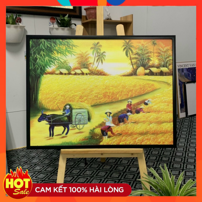 Ảnh gỗ lụa size 40x60 siêu đẹp treo tường