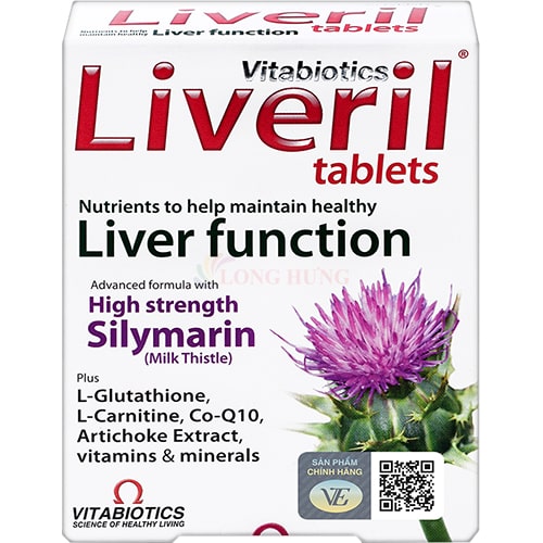 Viên uống Vitabiotics Liveril Tablets hỗ trợ thải độc gan (30 viên)