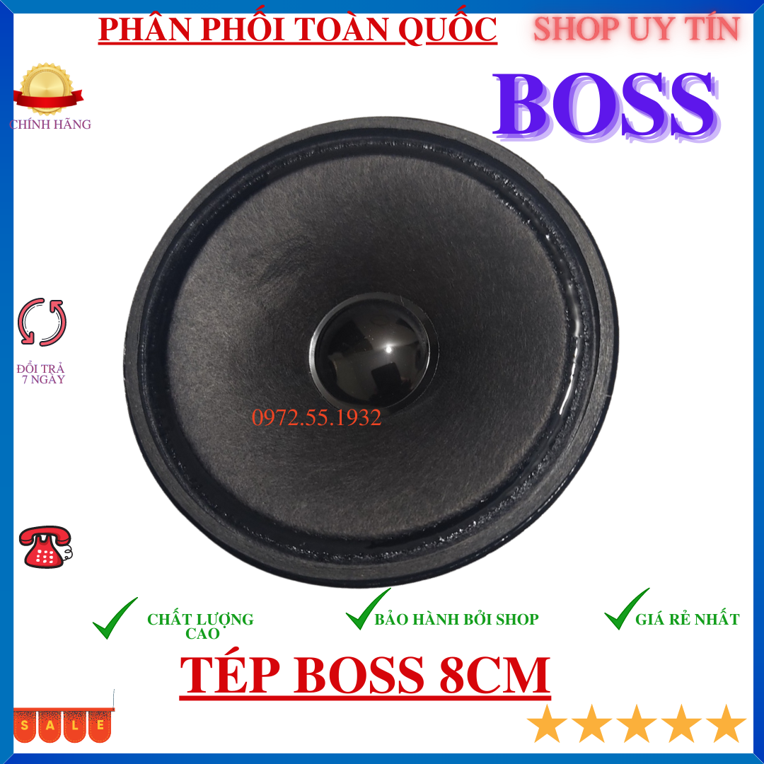 Loa trung BOS 8CM gân tẩm dầu hàng đẹp tiếng trong trẻo -2 CHIẾC