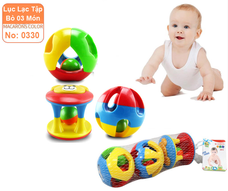 Lục Lạc Xúc Xắc Tập Bò 3 Món Cho Bé