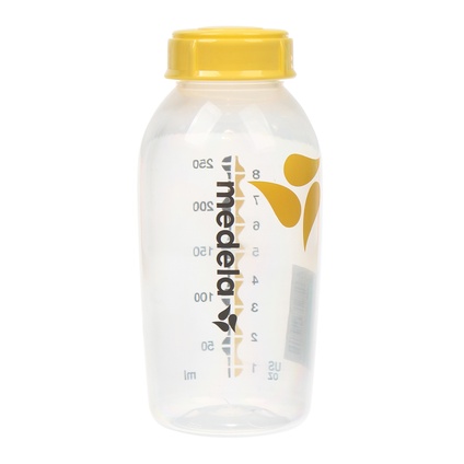 (Lớn-250ml)Bình Trữ Sữa Medela 250ml Kèm Nắp/Núm Ti(Tách Lẻ Từ Hộp 3 Bình)