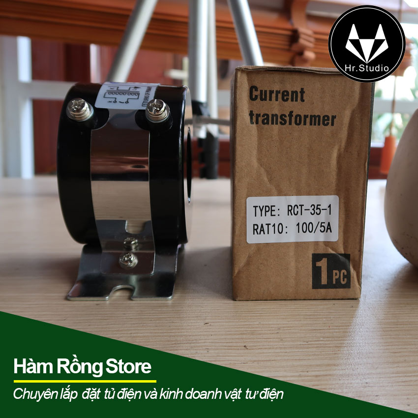 Biến dòng TI 100/5 A màu đen đo dòng Ample