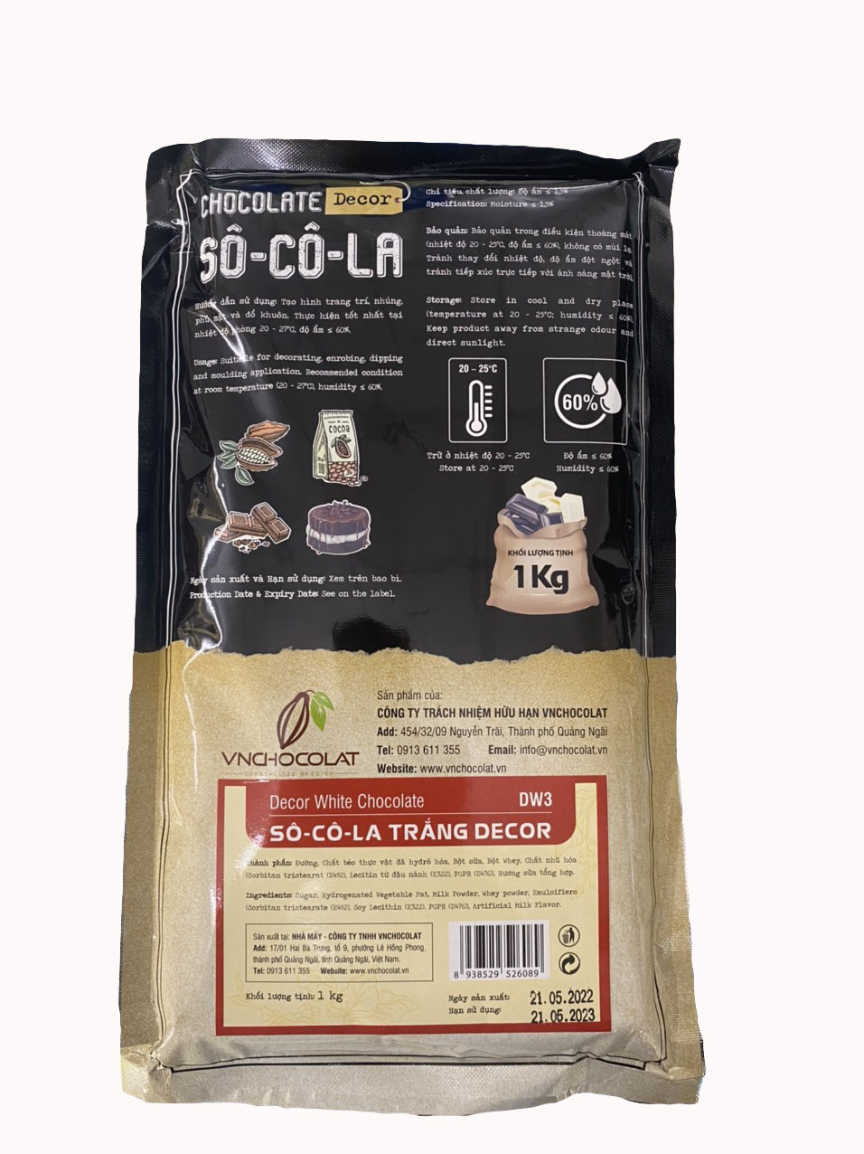 White Chocolate Decor Vnchocolat 1kg Bag
