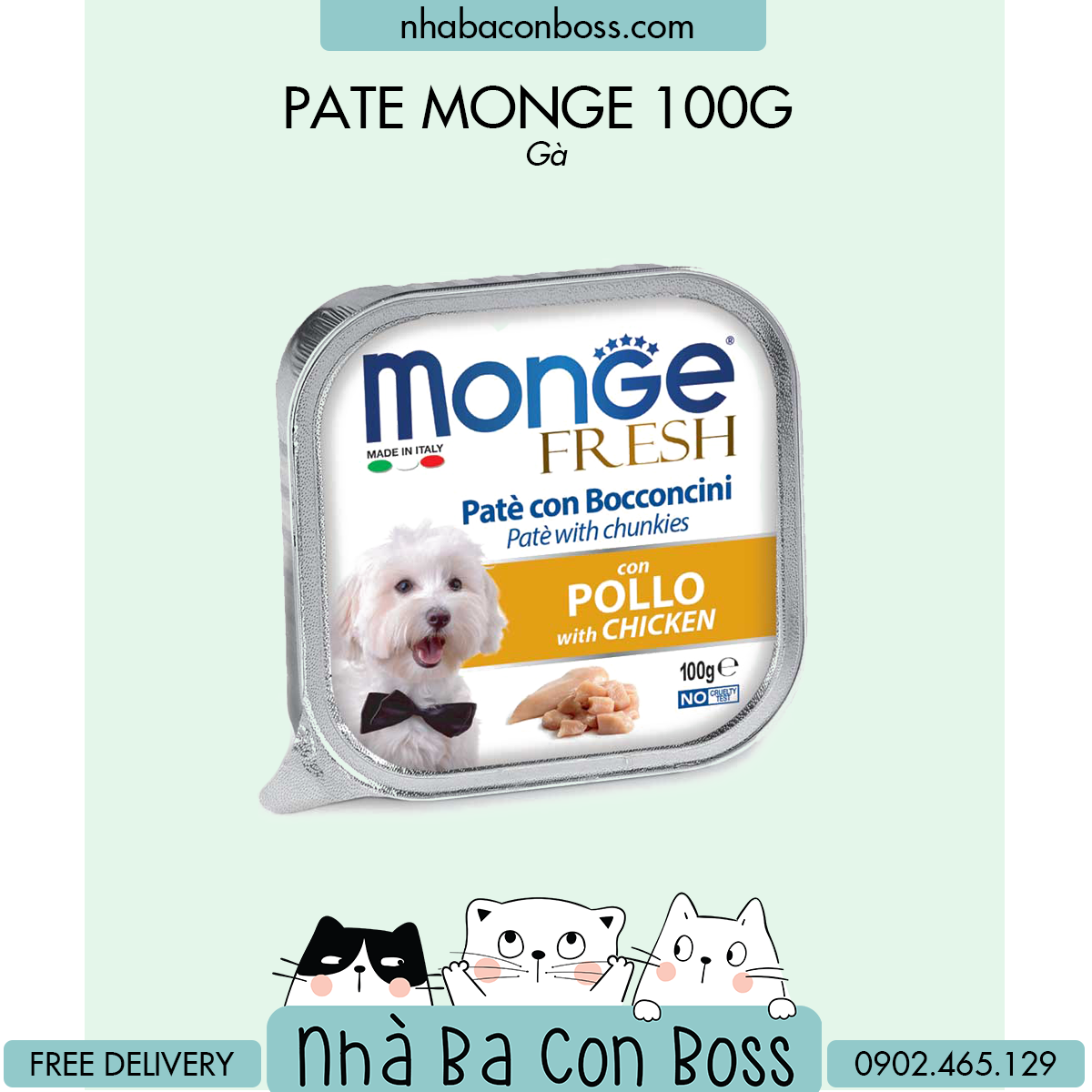 [Hộp 100g] Pate Cho Chó Monge