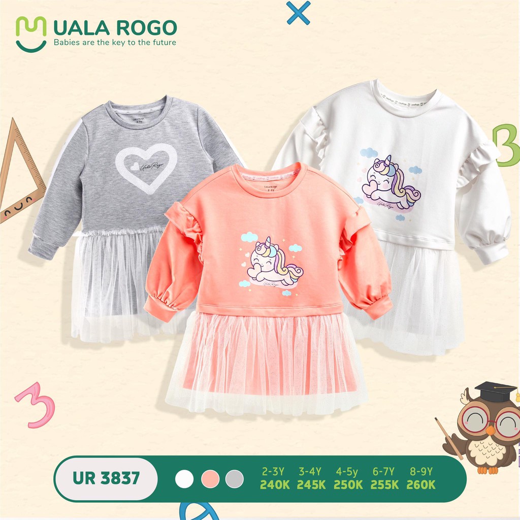 Váy nỉ voan tay bèo pony Uala Rogo