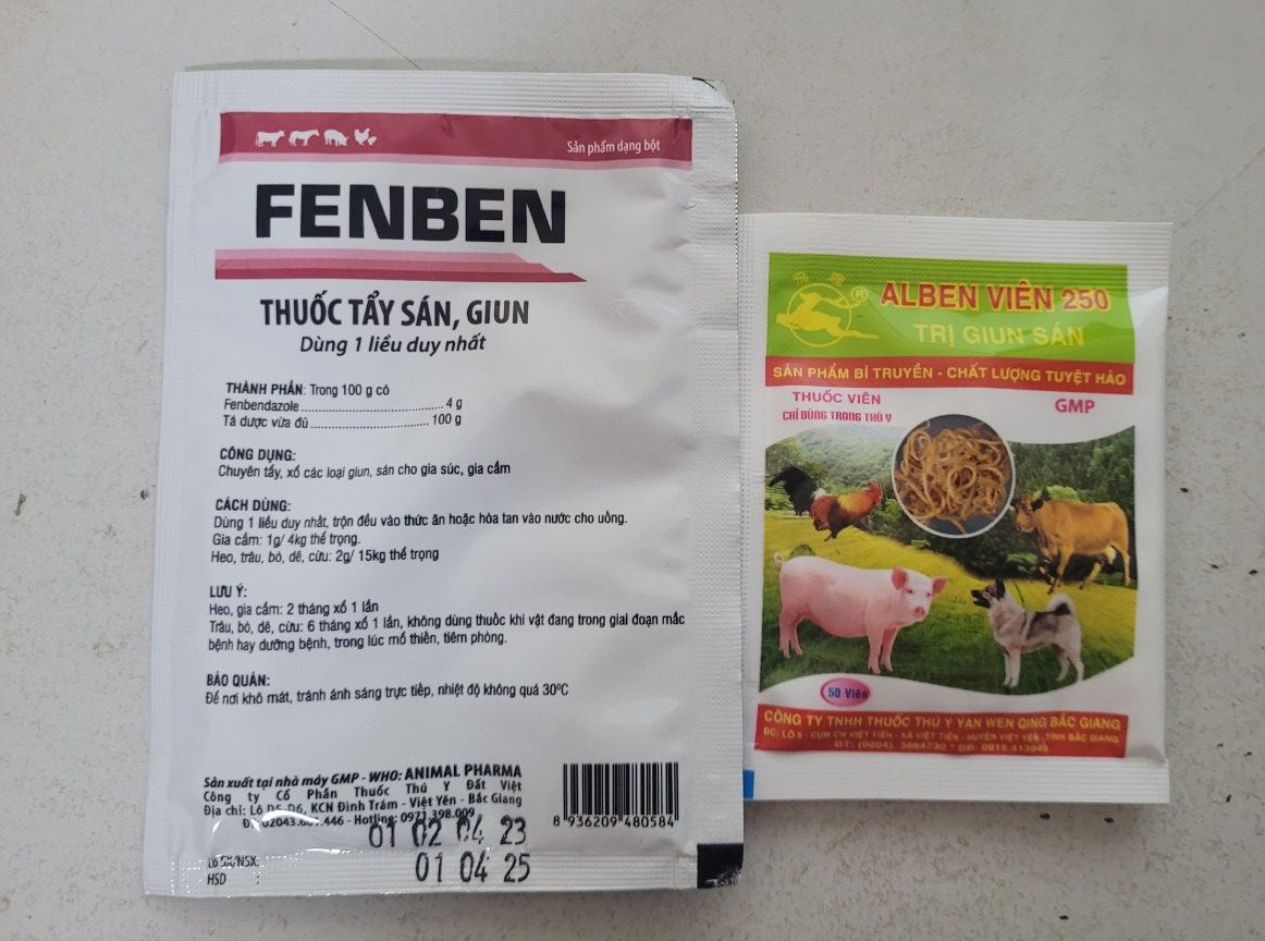 giun, sán 10g dạng viên và bột, dùng trong thú y