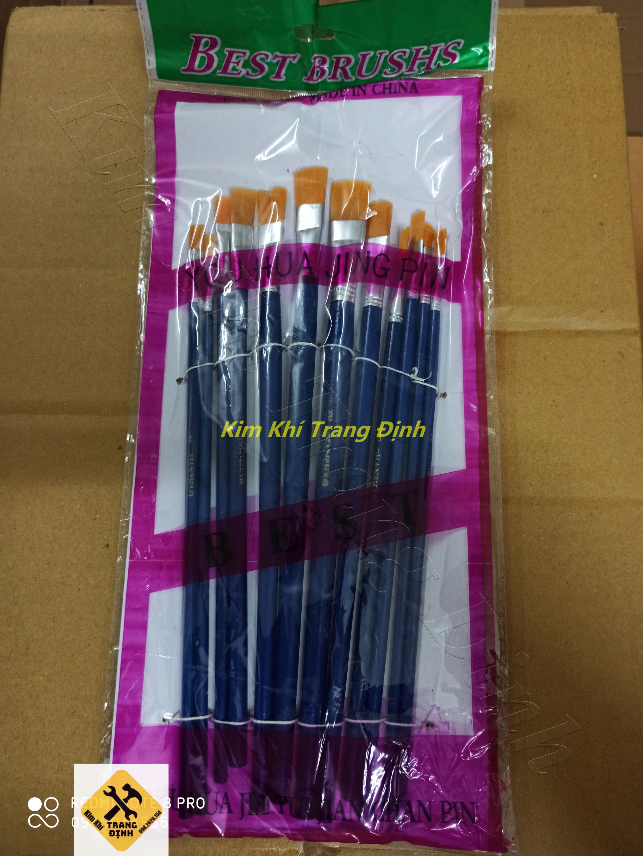 Bộ cọ vẽ 12 cây giá rẻ ( 1 vỉ màu xanh)