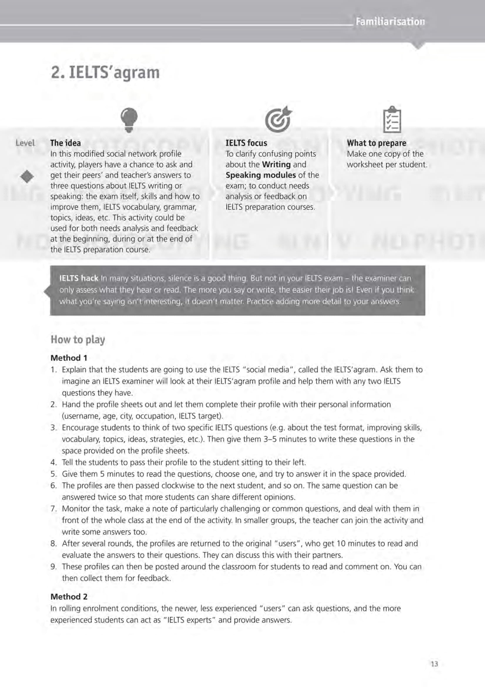 Sách Fahasa - Ielts Games And Activities - Speaking And Writing