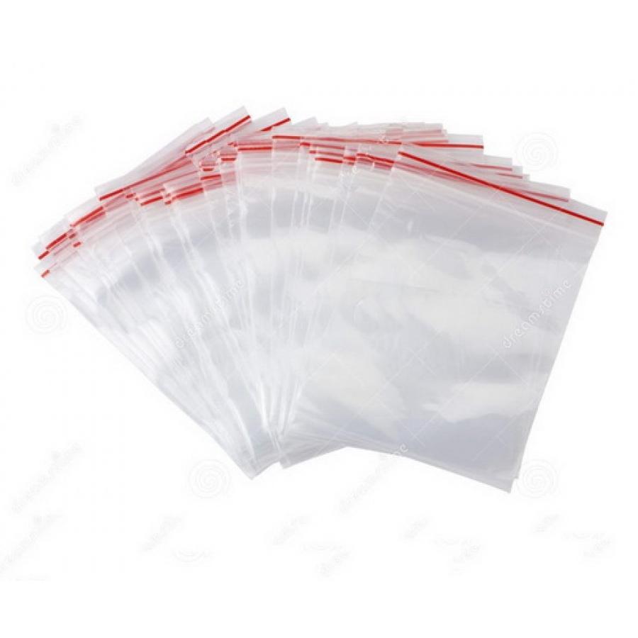 1kg túi zipper chỉ đỏ size 4 x 8 cm