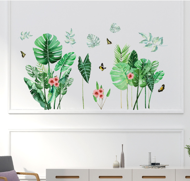 Decal trang trí tường - Những chiếc lá dương xỉ xanh-BA021