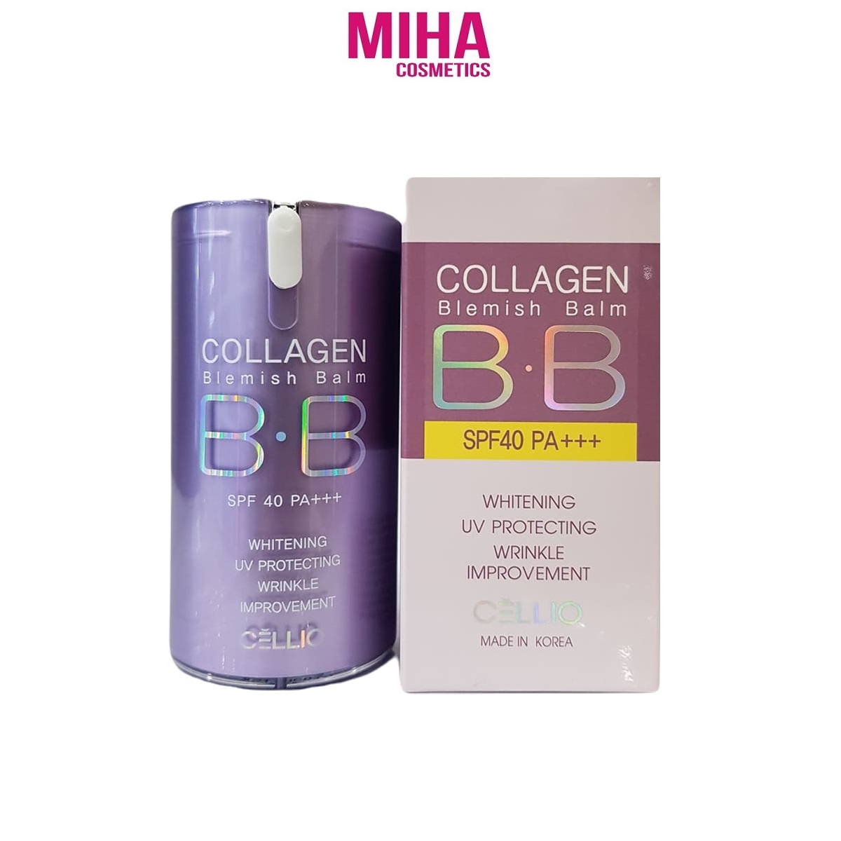 Kem Nền BB Trang Điểm Chống Nắng Collagen CELLIO SPF40 PA+++ 40ml Hàn Quốc