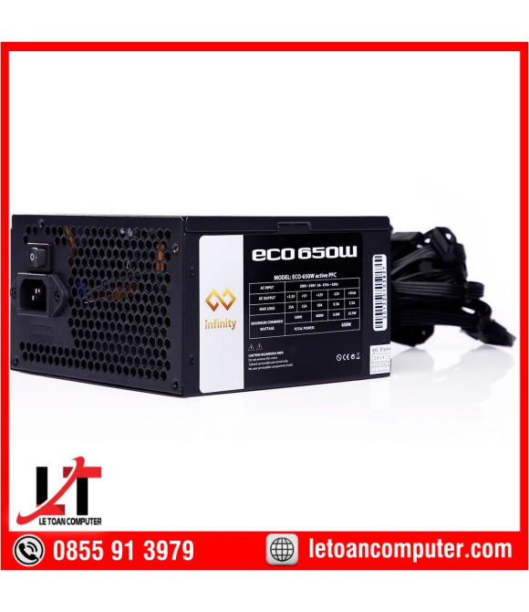 Nguồn Máy Tính Infinity ECO 650W (80 Plus/Active PFC/Single Rail) Chính Hãng