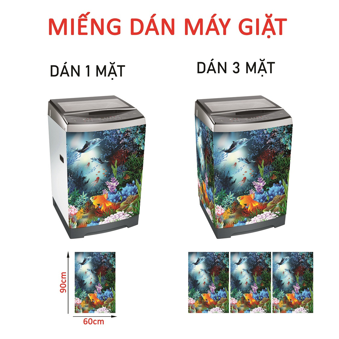 [HCM] Decal Dán máy giặt CÁ ĐẠI DƯƠNG (OLD)  -  TỦ LẠNH MINI
