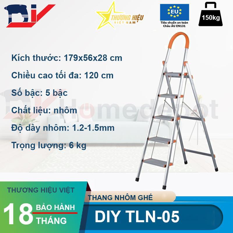Thang nhôm ghế 5 bậc DIY TLN-05