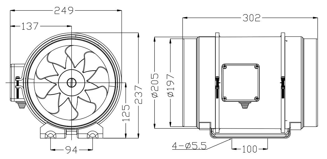 Quạt hút đồng trục HF-200P