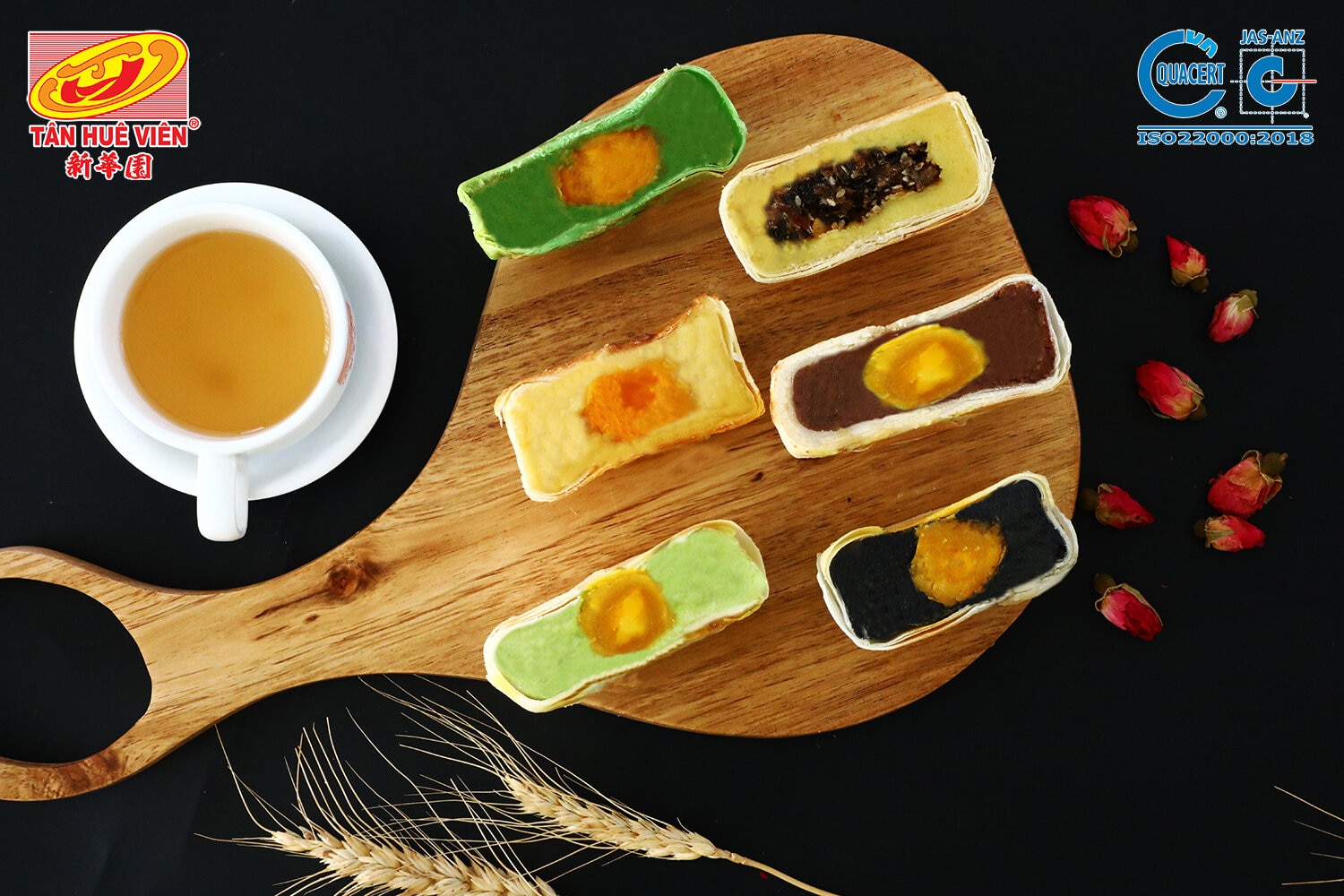 BÁNH PÍA BÁCH VỊ (900g x 6 cái 6 vị ) Tân Huê Viên