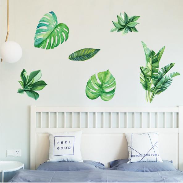[HCM]Decal trang trí tường - Lá Dương Xỉ Xanh 02-BA009