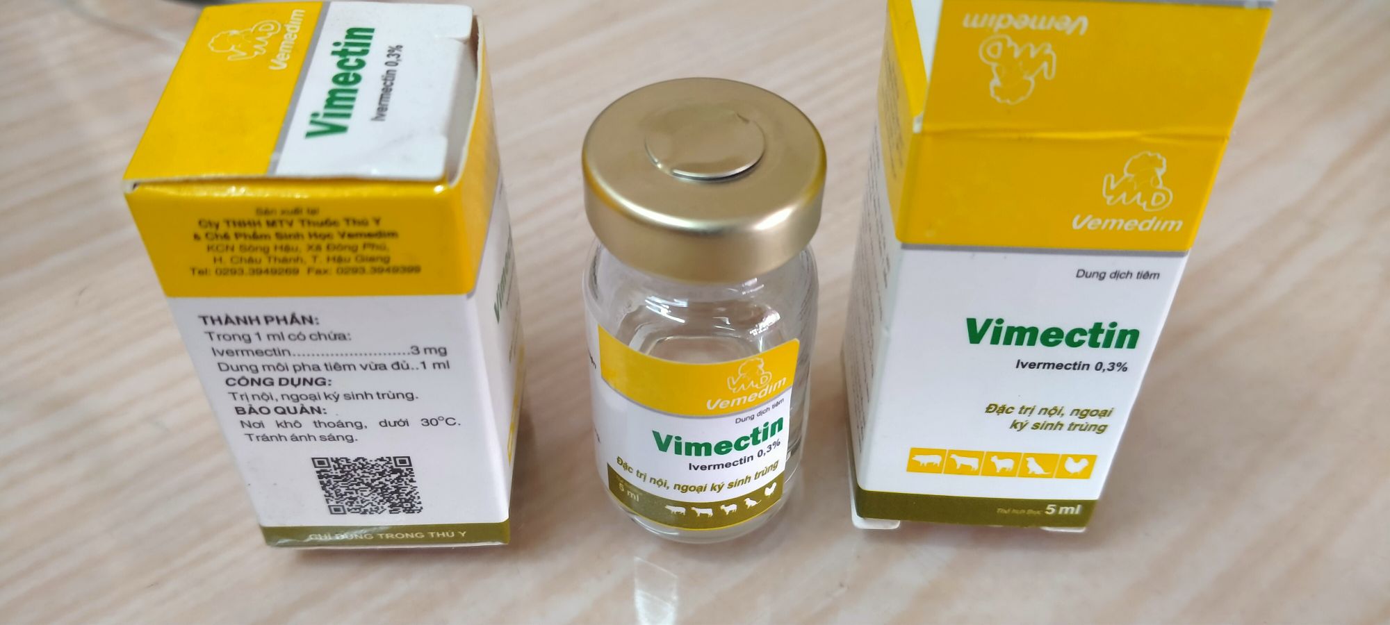 2 lọ ve rận, trứng ghẻ, ký sinh vimectin 5ml