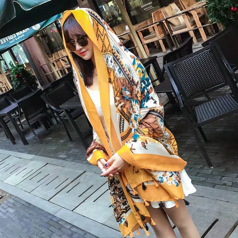 Khăn Choàng Boho Cao Cấp Loại Dày ( Ảnh Thật )