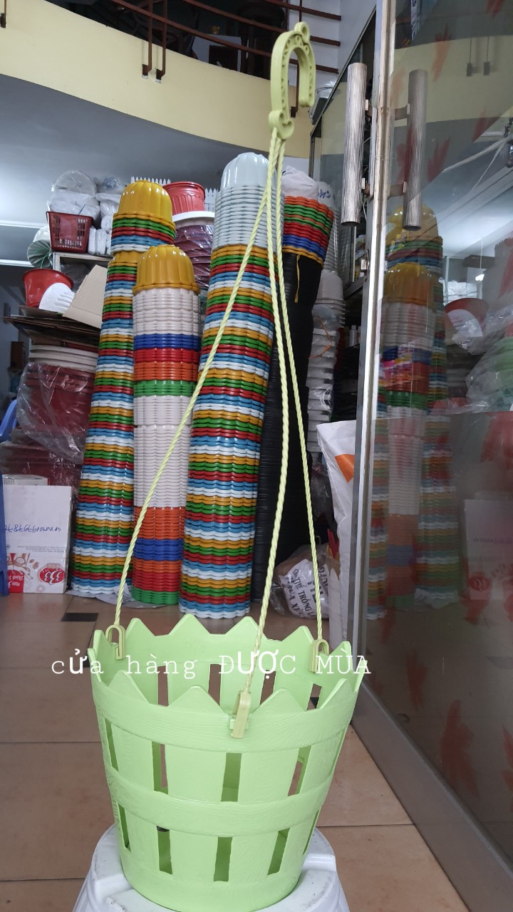 Combo 5 chậu nhựa trồng lan siêu đẹp phi 20 - tặng kèm dây treo.
