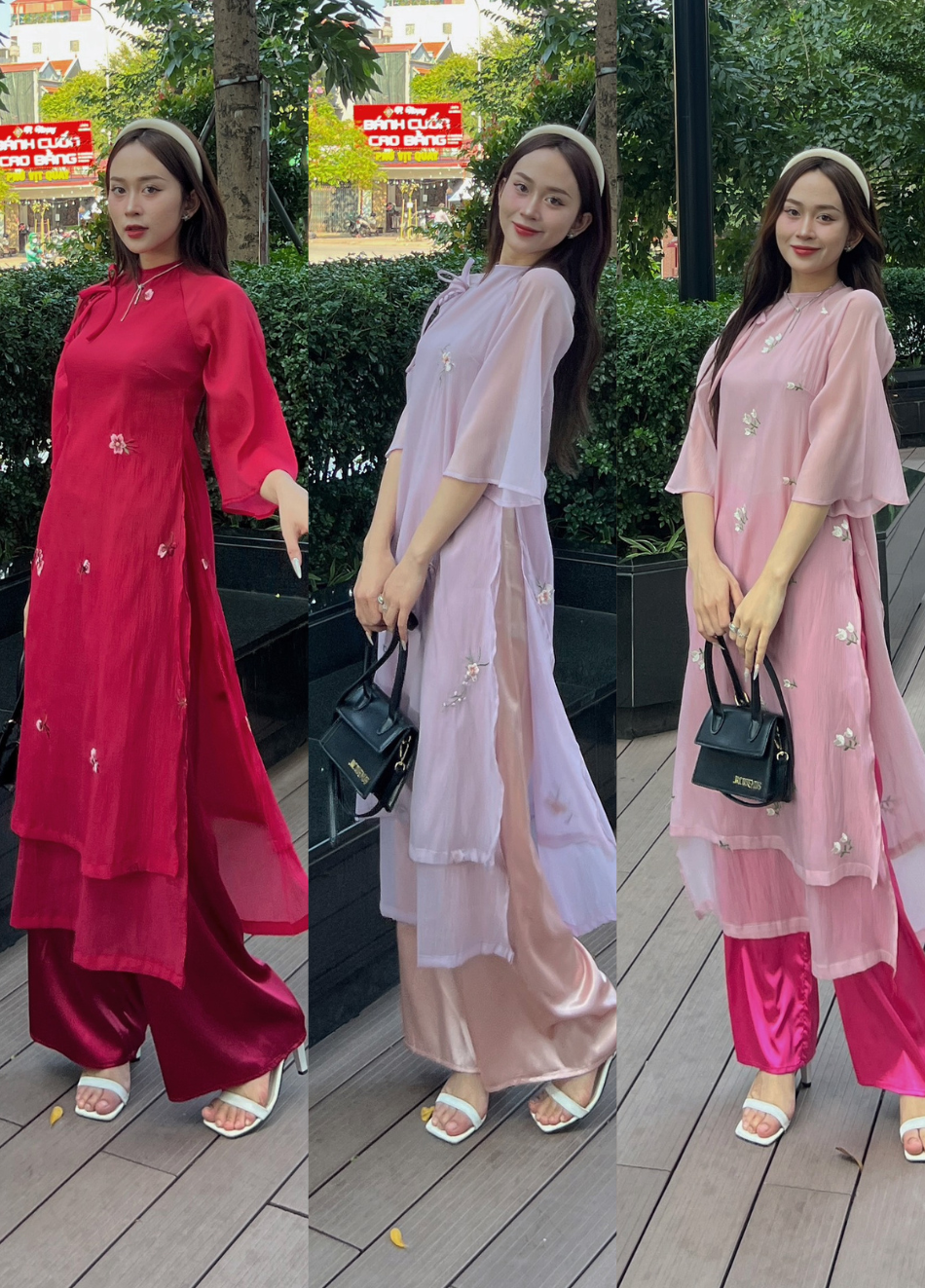 Sét áo dài cách tân thêu hoa nổi tay lỡ - 247storefashion - aodaitheuad22_p13k5