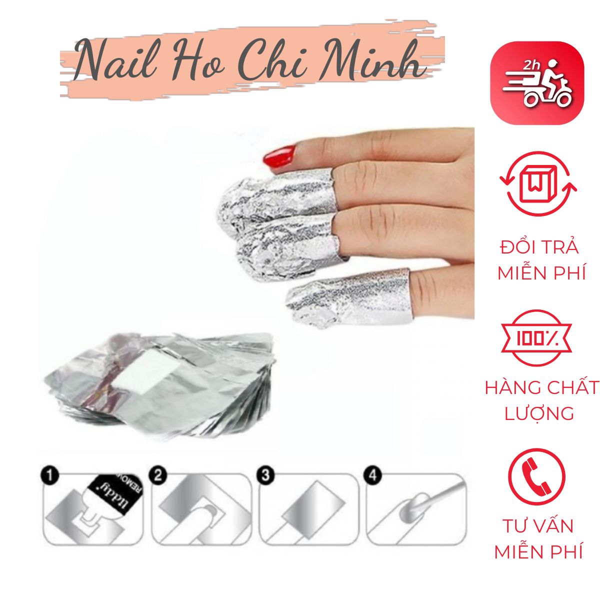 [HCM]Cuộn giấy bạc ủ phá móng 500gr - Giấy bạc ủ phá gel/bột chuyên dụng