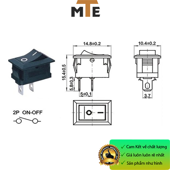 COMBO 10 Công tắc bập bênh KCD11-101 6A 250V 2 Chân