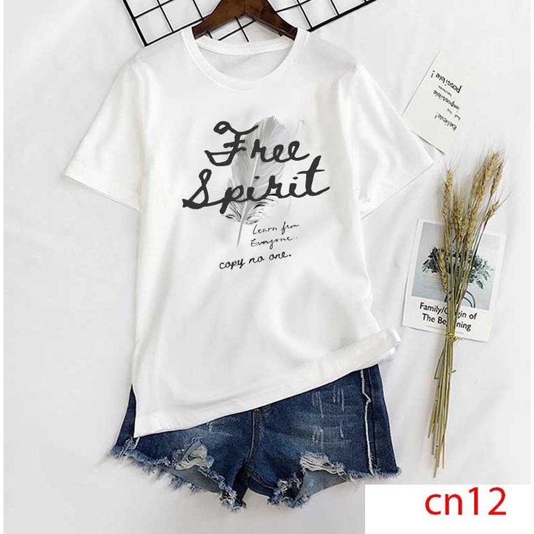 Áo thun nữ hình free spirit - ktqn tshirt and uniform
