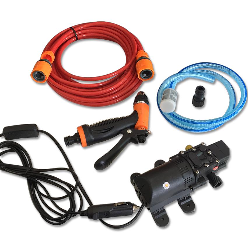 [HCM]Máy bơm xịt rửa xe  rửa máy lạnh tăng áp lực nước mini (tốc độ 4 lít nước trên 1 phút) vòi xịt mạnh  xài điện áp 12V Bh 3 tháng tại công ty