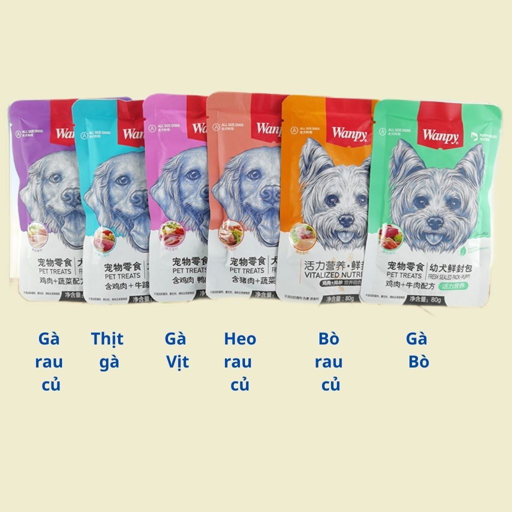PATE WANPY dinh dưỡng cho chó - Gói 80g