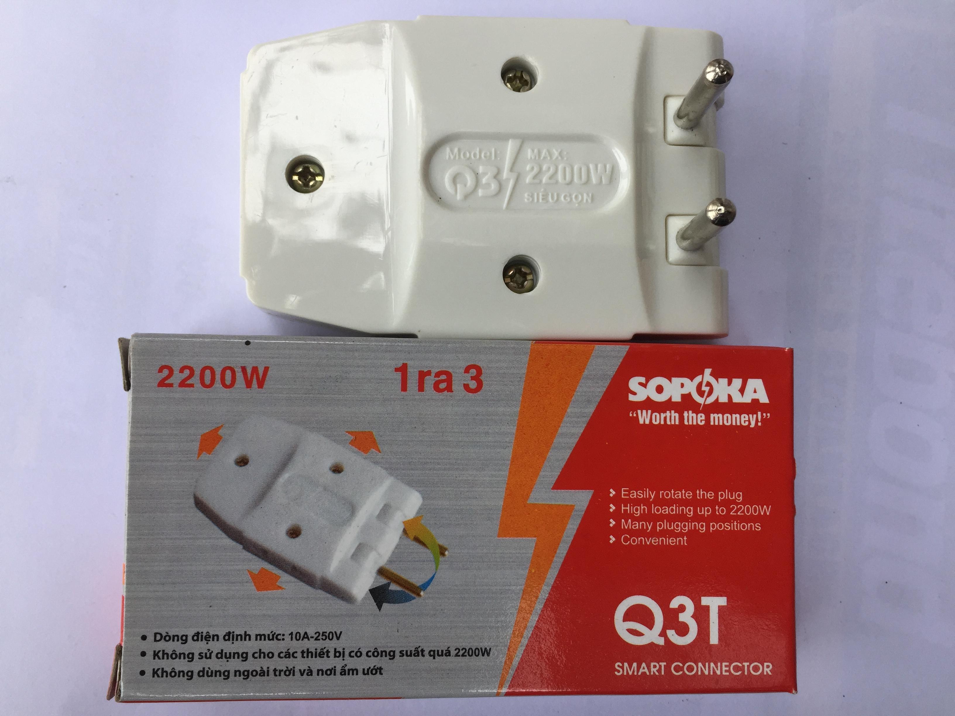 Phích cắm điện chia 3 thông minh Sopoka