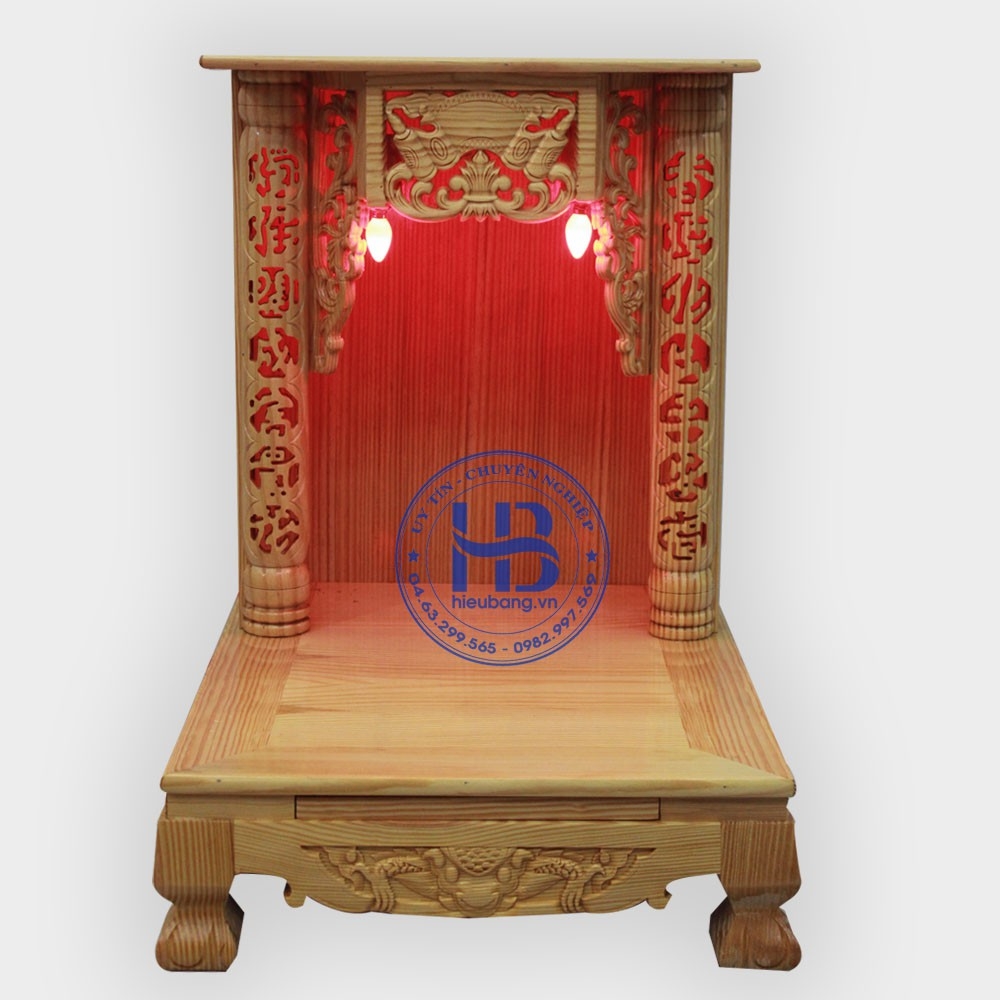 Bàn thờ thần tài ông địa gồ sồi size 41 cm