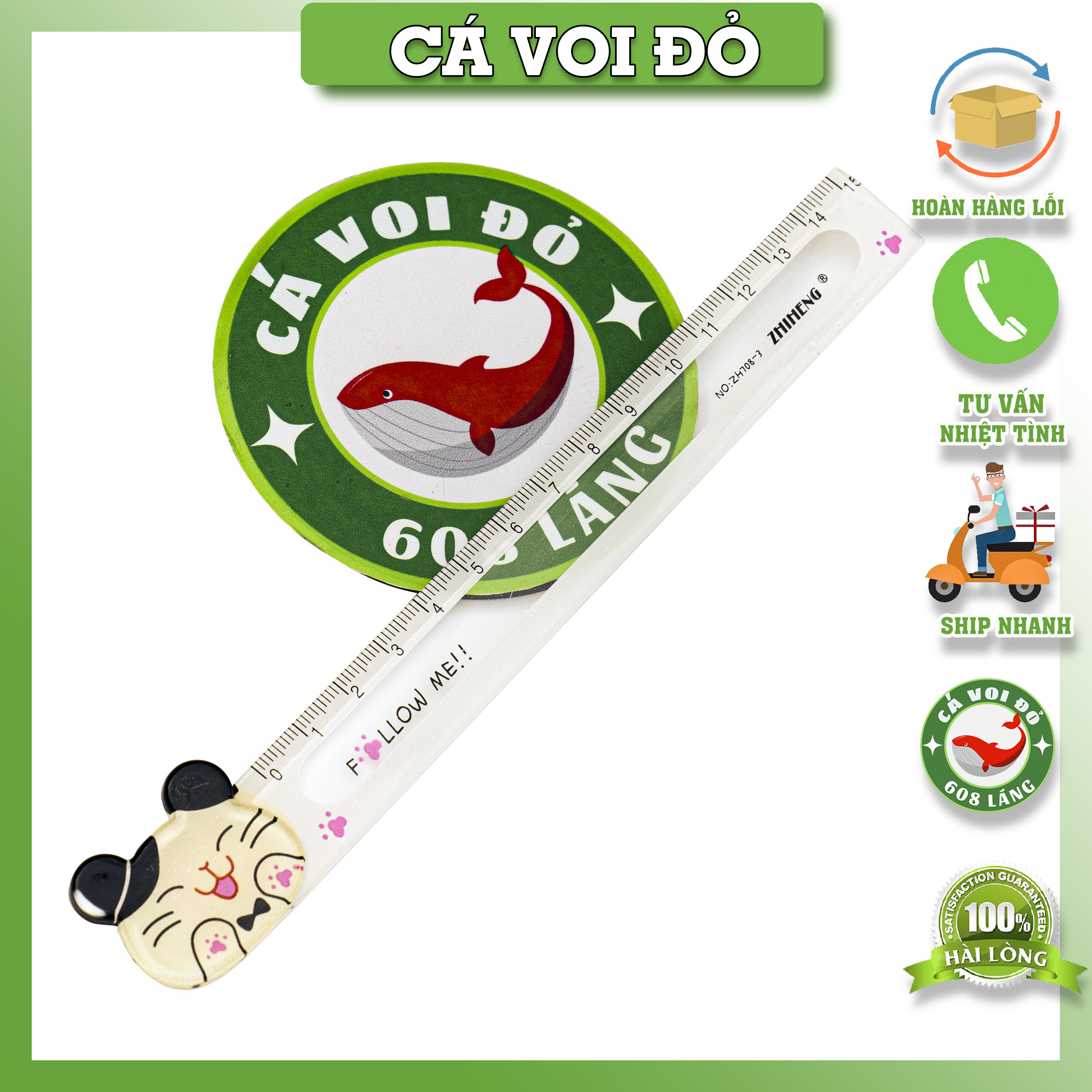 Thước kẻ hoạt hình cute 15cm ZH-708
